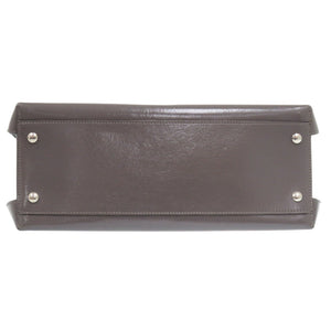 美品 バーバリー 2WAY ソフトバナー エナメルレザー グレー ショルダーバッグ 1398【中古】BURBERRY