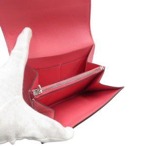 エルメス コンスタンス C刻印 エバーカラー シルバー金具 ローズアザレ ピンク コンパクトウォレット 二つ折り財布 1406【中古】HERMES