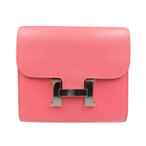 エルメス コンスタンス C刻印 エバーカラー シルバー金具 ローズアザレ ピンク コンパクトウォレット 二つ折り財布 1406【中古】HERMES