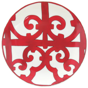 未使用品 エルメス ガダルキヴィール 陶器 レッド/ホワイト プレート 皿 食器 1419【中古】HERMES