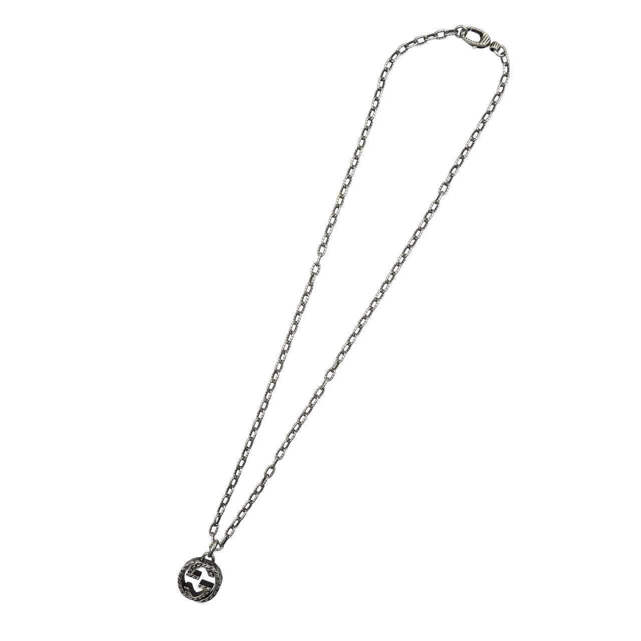 美品 グッチ インターロッキングG アラベスク ダブルG シルバー925 ネックレス 1431【中古】GUCCI