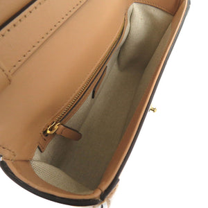 美品 ジミーチュウ ダイヤモンド トップハンドル レザー ベージュ 2wayハンドバッグ 1435【中古】JIMMY CHOO