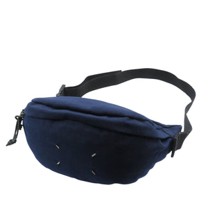 美品 メゾンマルジェラ ステレオタイプ S55WB0010 キャンバス ネイビー 紺 ブラック 黒 ボディバッグ ウエストポーチ 1436【中古】Maison Margiela