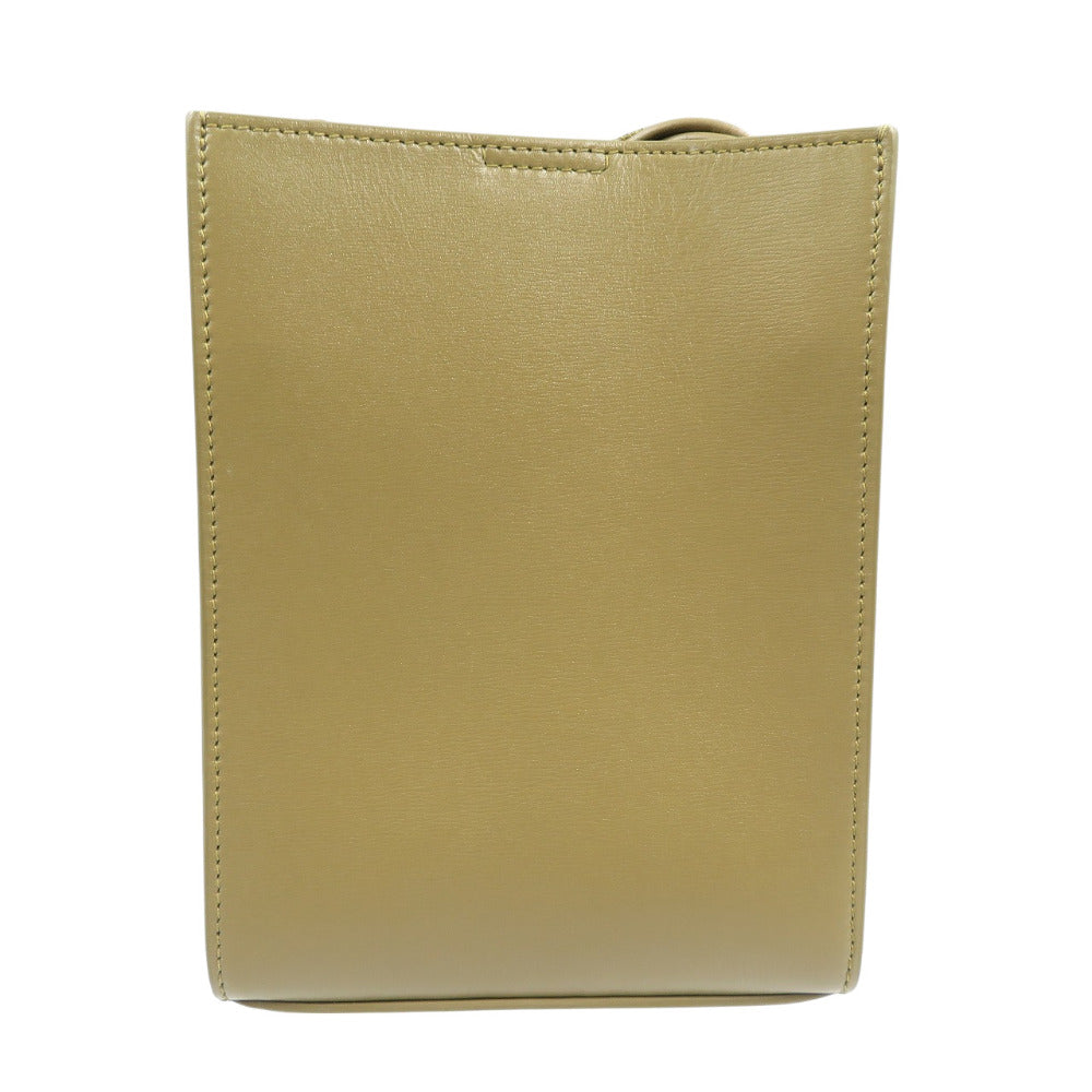 新品同様 ジルサンダー タングルSM レザー ゴールド金具 カーキ ショルダーバッグ 1438【中古】JIL SANDER