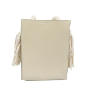 美品 ジルサンダー タングルSM フリンジ レザー シルバー金具 ホワイト 白 ショルダーバッグ 1439【中古】JIL SANDER