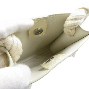 美品 ジルサンダー タングルSM フリンジ レザー シルバー金具 ホワイト 白 ショルダーバッグ 1439【中古】JIL SANDER