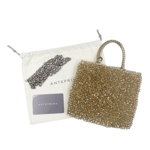 新品同様 アンテプリマ スタンダード ミニアトゥーラ PB21F12045-671 ワイヤー シルバー金具 OROGENTO ゴールド 2WAY ハンドバッグ ショルダーバッグ 1440【中古】ANTEPRIMA