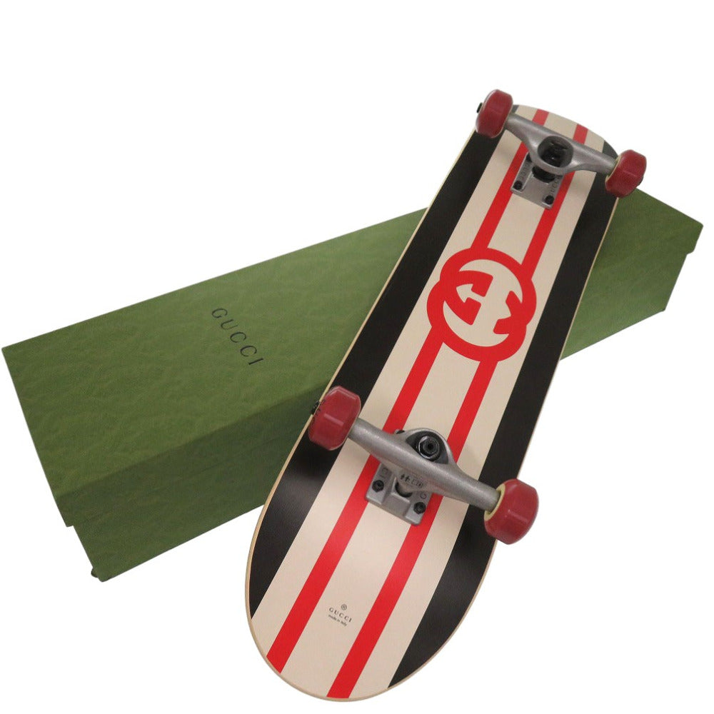 未使用品 グッチ インターロッキング G スケートボード デッキ Interlocking G Skateboard Deck ウッド マルチカラー 1465【中古】GUCCI