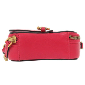 美品 クリスチャンディオール ミニサドル ポーチ レザー レッド ショルダーバッグ 1486【中古】Christian Dior