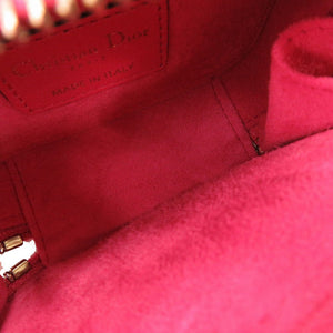 美品 クリスチャンディオール ミニサドル ポーチ レザー レッド ショルダーバッグ 1486【中古】Christian Dior