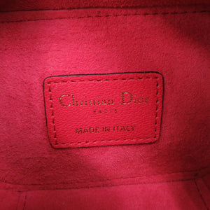 美品 クリスチャンディオール ミニサドル ポーチ レザー レッド ショルダーバッグ 1486【中古】Christian Dior
