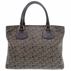 新品同様 セリーヌ サルキーライン PVC レザー ブラウン ハンドバッグ 茶 1547【中古】CELINE