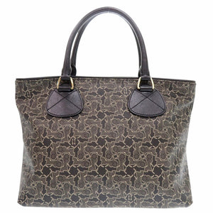 新品同様 セリーヌ サルキーライン PVC レザー ブラウン ハンドバッグ 茶 1547【中古】CELINE