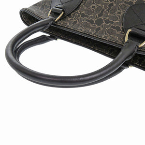 新品同様 セリーヌ サルキーライン PVC レザー ブラウン ハンドバッグ 茶 1547【中古】CELINE