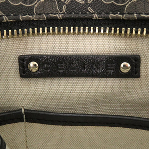 新品同様 セリーヌ サルキーライン PVC レザー ブラウン ハンドバッグ 茶 1547【中古】CELINE