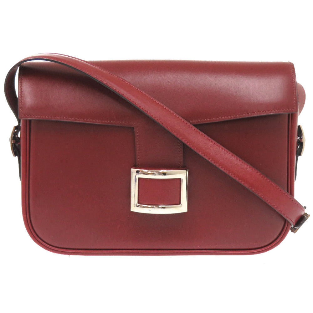 エルメス マルティーヌ ボックスカーフ ルージュアッシュ シルバー金具 □D刻印 ショルダーバッグ 赤 1554 【中古】 HERMES