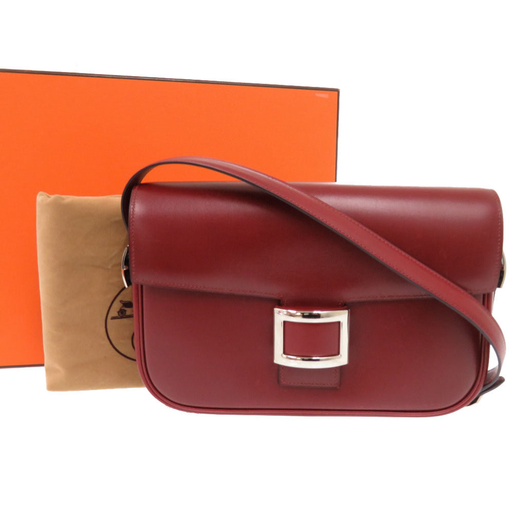 エルメス マルティーヌ ボックスカーフ ルージュアッシュ シルバー金具 □D刻印 ショルダーバッグ 赤 1554 【中古】 HERMES