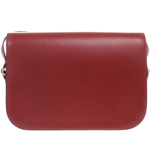 エルメス マルティーヌ ボックスカーフ ルージュアッシュ シルバー金具 □D刻印 ショルダーバッグ 赤 1554 【中古】 HERMES