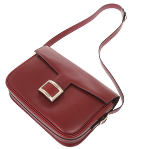 エルメス マルティーヌ ボックスカーフ ルージュアッシュ シルバー金具 □D刻印 ショルダーバッグ 赤 1554 【中古】 HERMES