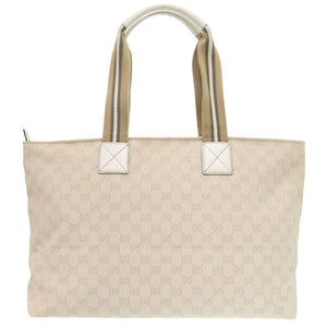 美品 グッチ シェリーライン 155524 GGキャンバス ホワイト トートバッグ 白 1556【中古】GUCCI