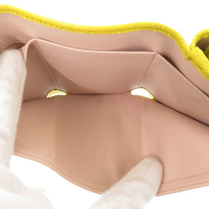 新品同様 ブルガリ コンパクトウォレット レザー イエロー 三つ折り財布 黄 1557【中古】BVLGARI