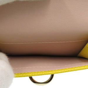 新品同様 ブルガリ コンパクトウォレット レザー イエロー 三つ折り財布 黄 1557【中古】BVLGARI