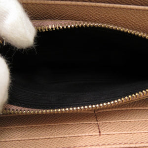 未使用品 ドルチェアンドガッバーナ ラウンドファスナー レザー ベージュ 長財布 1558【中古】DOLCE&GABBANA