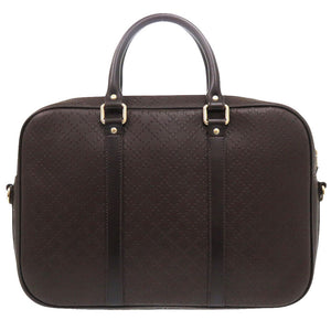 新品同様 グッチ ディアマンテ ブリーフケース 344357 レザー ブラウン ビジネスバッグ 茶 1564【中古】GUCCI メンズ
