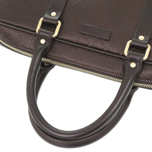 新品同様 グッチ ディアマンテ ブリーフケース 344357 レザー ブラウン ビジネスバッグ 茶 1564【中古】GUCCI メンズ