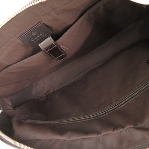 新品同様 グッチ ディアマンテ ブリーフケース 344357 レザー ブラウン ビジネスバッグ 茶 1564【中古】GUCCI メンズ