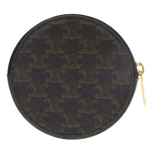 新品同様 セリーヌ トリオンフ U-SD-5202 レザー ブラック/ブラウン コインケース 1565【中古】CELINE