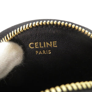 新品同様 セリーヌ トリオンフ U-SD-5202 レザー ブラック/ブラウン コインケース 1565【中古】CELINE
