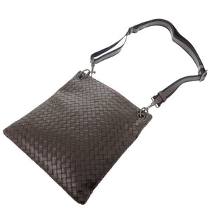 美品 ボッテガヴェネタ イントレチャート B05376461C レザー ダークブラウン ショルダーバッグ 1571【中古】BOTTEGAVENETA メンズ