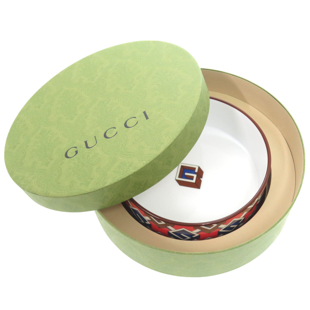 未使用 グッチ ジオメトリックG 陶器 マルチカラー ペット フードボール 1577【中古】GUCCI