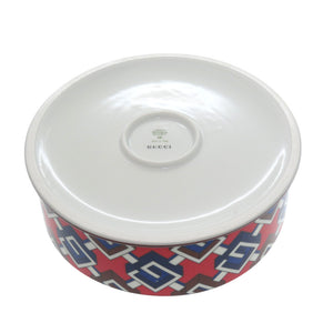 未使用 グッチ ジオメトリックG 陶器 マルチカラー ペット フードボール 1785【中古】GUCCI