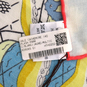 未使用品 エルメス カレ140 SPLASH PARK スプラッシュパーク JPタグ H243806S 01 カシミヤ シルク ストール 1584【中古】HERMES