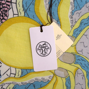 未使用品 エルメス カレ140 SPLASH PARK スプラッシュパーク JPタグ H243806S 01 カシミヤ シルク ストール 1584【中古】HERMES