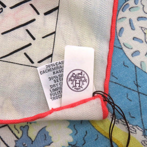 未使用品 エルメス カレ140 SPLASH PARK スプラッシュパーク JPタグ H243806S 01 カシミヤ シルク ストール 1584【中古】HERMES