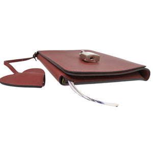 新品同様 エルメス カルネ シークレット ヴォースイフト ルージュアッシュ W刻印(2024年製) ノートカバー レッド 1584【中古】HERMES