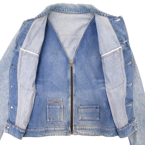 美品 ルイ ヴィトン 19SS ダブルフロント ヴァージル アブロー HGA73WLVP コットン/レザー ブルー サイズ46 デニムジャケット LV 1604【中古】LOUIS VUITTON メンズ