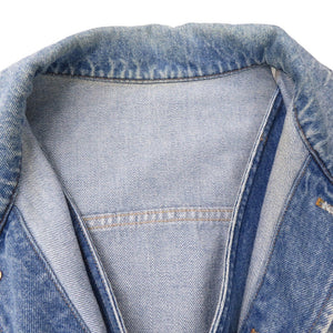 美品 ルイ ヴィトン 19SS ダブルフロント ヴァージル アブロー HGA73WLVP コットン/レザー ブルー サイズ46 デニムジャケット LV 1604【中古】LOUIS VUITTON メンズ