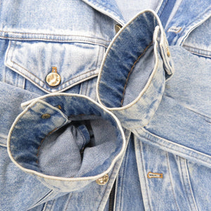 美品 ルイ ヴィトン 19SS ダブルフロント ヴァージル アブロー HGA73WLVP コットン/レザー ブルー サイズ46 デニムジャケット LV 1604【中古】LOUIS VUITTON メンズ