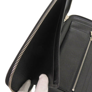 美品 ルイ ヴィトン オーガナイザーアトール M63042 エピレザー トラベルポーチ ノワール 長財布 黒 LV 1614【中古】LOUIS VUITTON