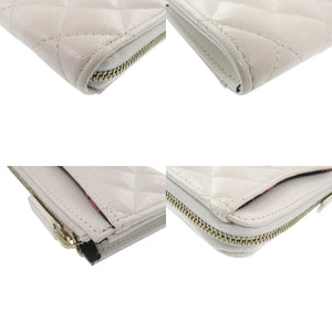新品同様 シャネル マトラッセ ココマーク AP3179 キャビアスキン ホワイト コインケース 白 1617【中古】CHANEL
