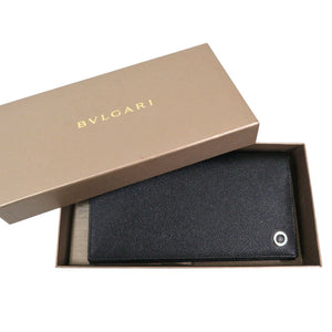 美品 ブルガリ ブルガリブルガリマン 30398 グレインレザー ブラック 長財布 黒 1638【中古】BVLGARI
