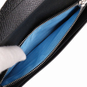 美品 ブルガリ ブルガリブルガリマン 30398 グレインレザー ブラック 長財布 黒 1638【中古】BVLGARI