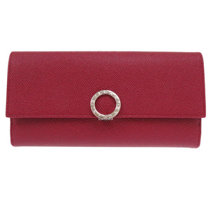 美品 ブルガリ ブルガリブルガリ 33744 クリップ ラージ ウォレット 長財布 レザー ルビー 1656【中古】BVLGARI