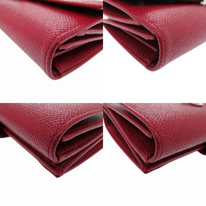 美品 ブルガリ ブルガリブルガリ 33744 クリップ ラージ ウォレット 長財布 レザー ルビー 1656【中古】BVLGARI