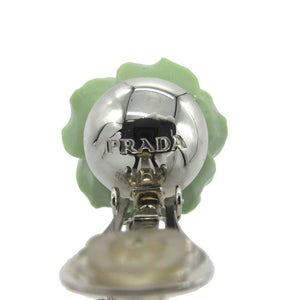 新品同様 プラダ ローズ ビジュー イヤリング メタル/ストーン ピンク/ピスタチオ 1667【中古】PRADA