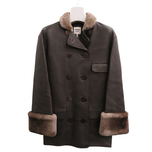 新品同様 エルメス ハーフコート ディアスキン カシミヤ ビーバー毛皮 サイズ34 ブラウン ジャケット コート 1672【中古】HERMES